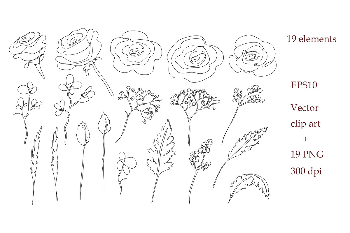 Dusty rose and herbs. Watercolor, an Illustration by Alena Kurian (Photo 6 of 7)