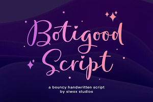 Botigood Script Fonts, a Script Font by Siwox Studios
