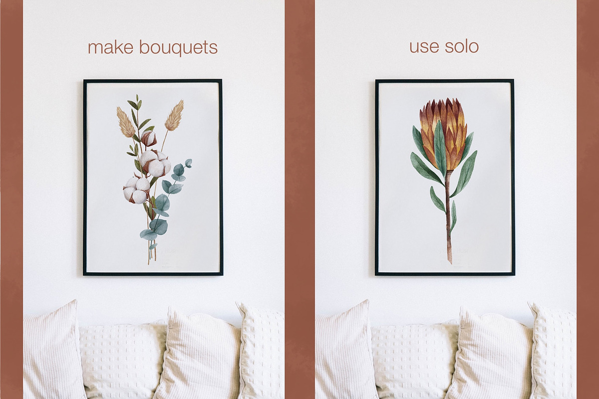Watercolor dried flowers set, a Decorative Illustration by Maria Summer (Photo 5 of 7)