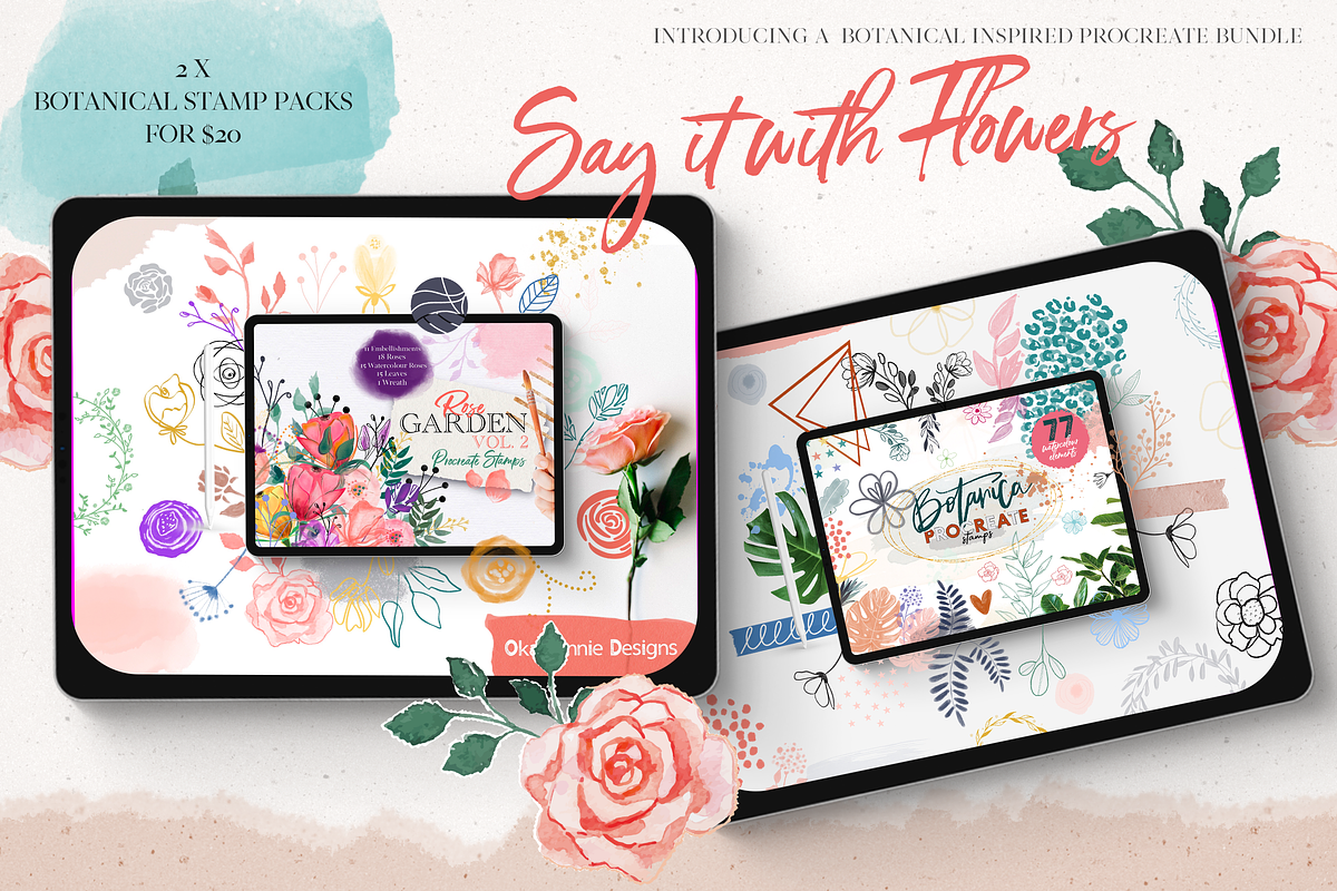 Say It With Flowers Bundle, a Brush Add-On by OkayAnnie Designs (Photo 1 of 14)