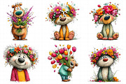 Floral Spring Teddy Bear Clipart, an Illustration by Daily.Designs (Thumbnail 5 of 8)