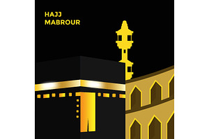 Golden Hajj Background At Mekkah