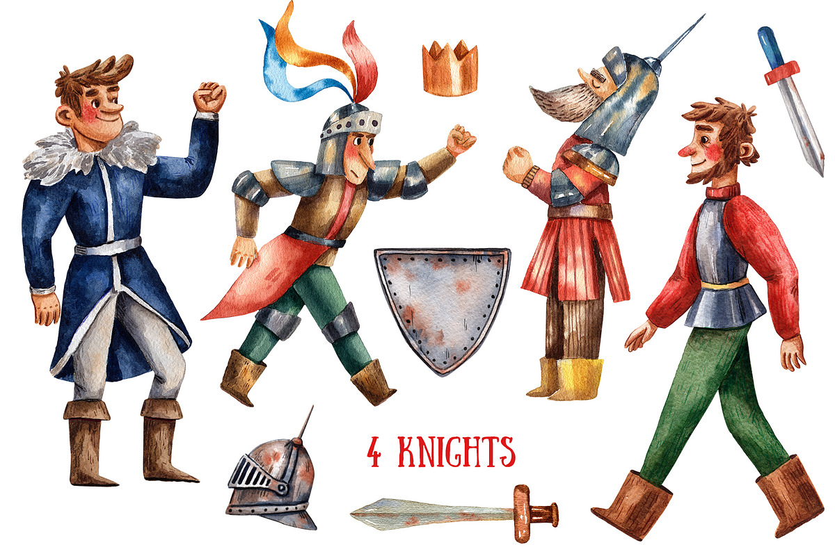 Old Fairy Tale - Watercolor Clip Art, an Animal Illustration by Mashamashastu (Photo 3 of 16)