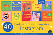 Retro Colorful Instagram Template, a Social Media Template by Clairee Design Studio (Thumbnail 1 of 7)