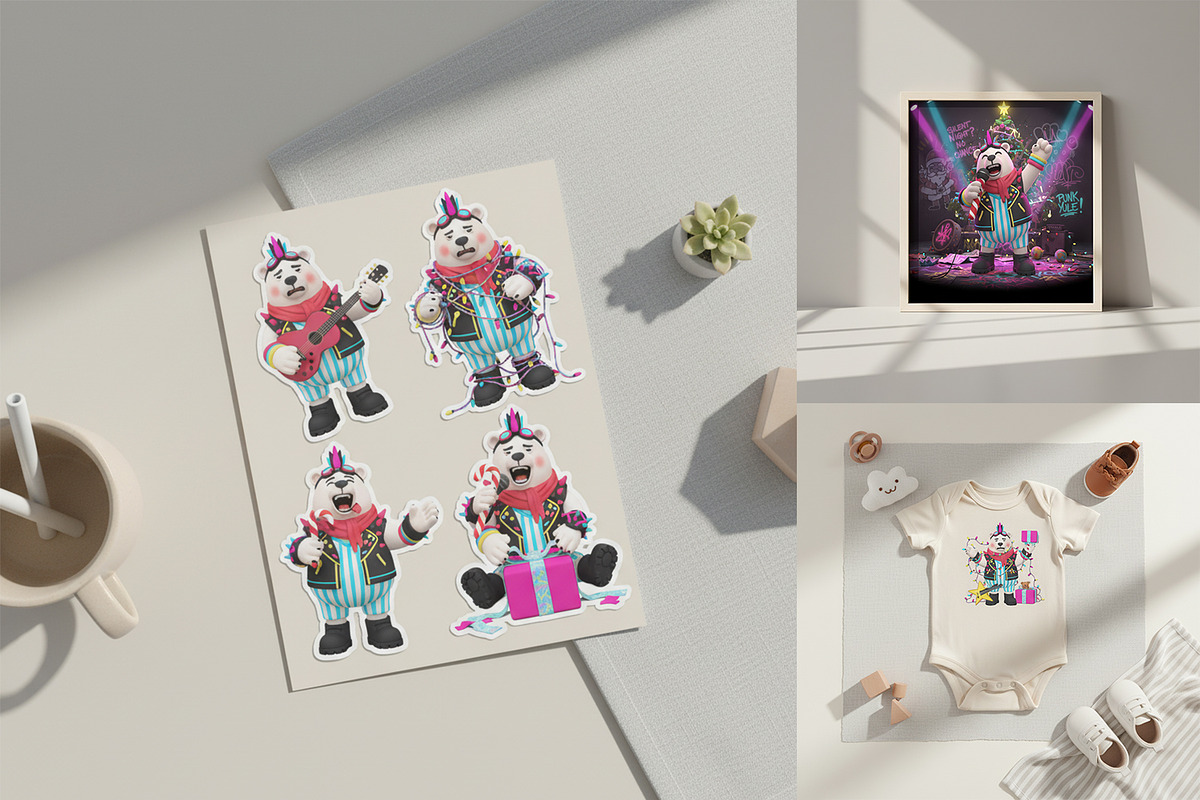 Bobo Spider-Punk, Clay 3D Clipart, a Seasonal Illustration by FactoryType Studio (Photo 2 of 9)