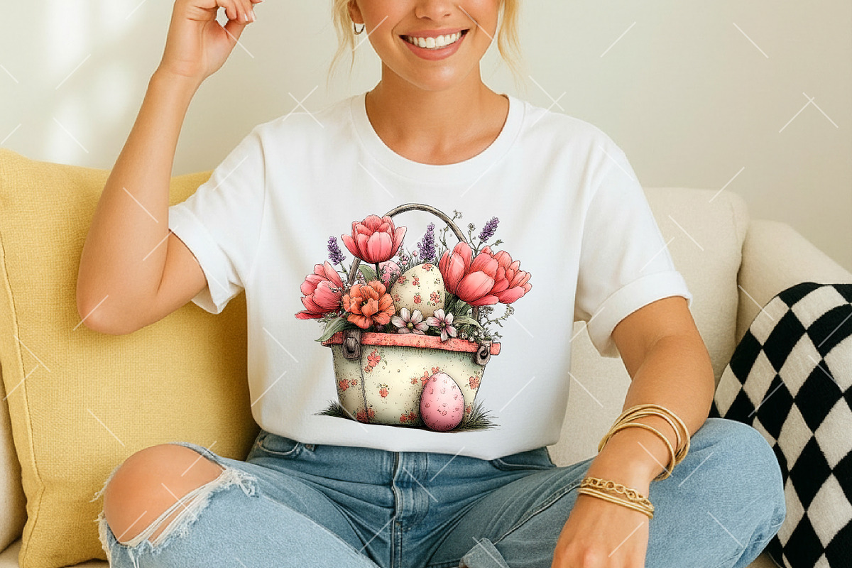 Whimsical Easter Egg Basket Clipart, an Illustration by OK Design (Photo 6 of 6)