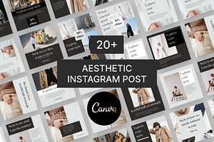 Aesthetic Instagram Templates Canva, a Social Media Template by Pixel Blend