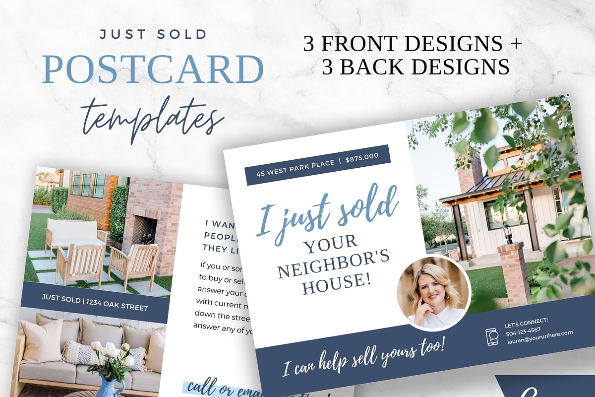 Just Sold Real Estate Postcard Canva, a Flyer Template by Ciera Design Templates (Photo 2 of 8)