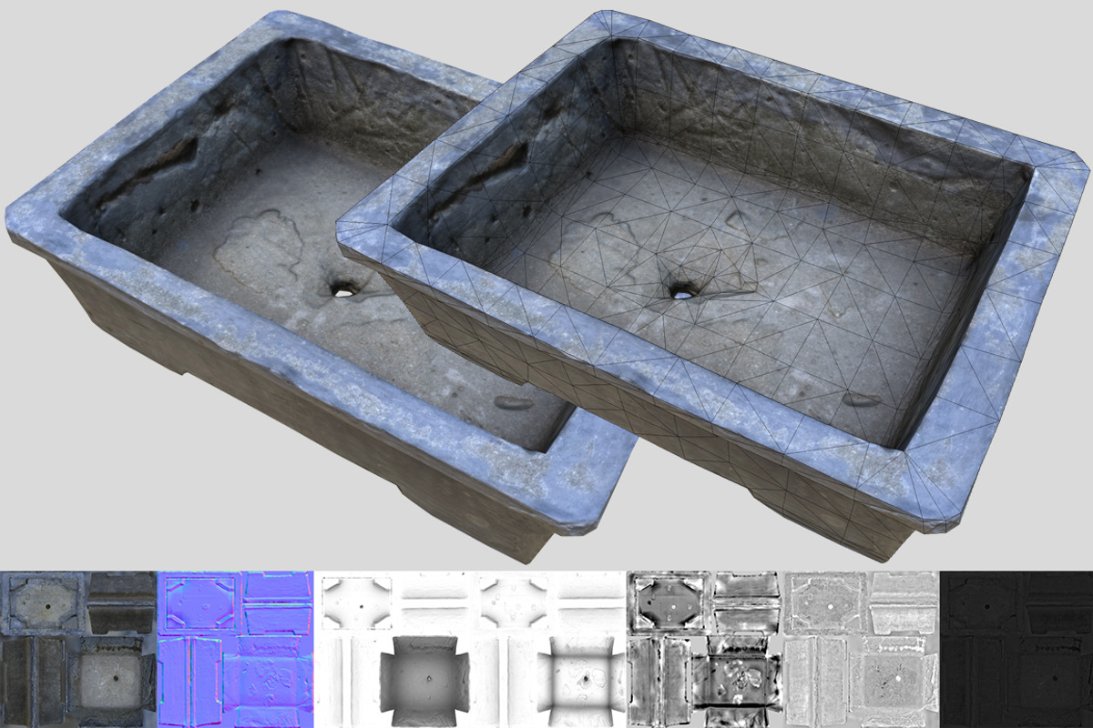 Cement Bonsai Pot, an Object 3D Model by Beatheart Creative Studio (Photo 6 of 7)