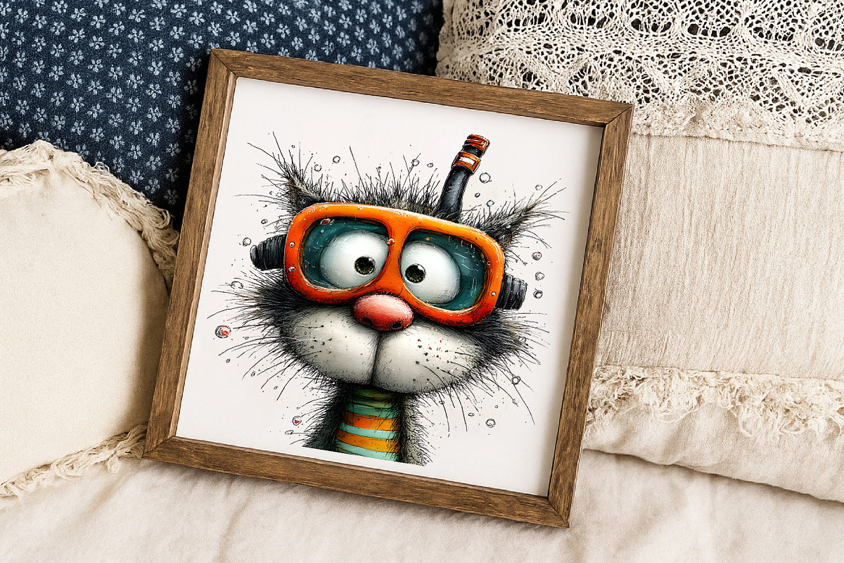 Whimsical Funny Cat Clipart, an Illustration by Libby Wishes (Photo 6 of 7)