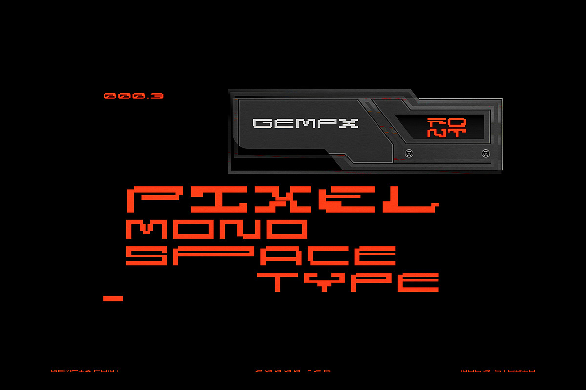 GEMPX | Pixel Glitch Font, a Sans Serif Font by Nol 3 Studio (Photo 2 of 10)