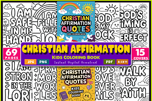 Christian Affirmation Quotes Book, an Education Illustration by Ink Gallery