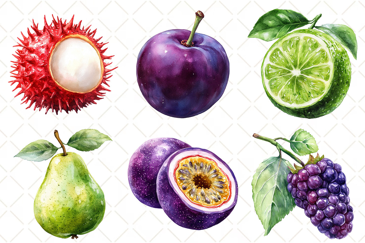 Watercolor Summer Fruit Clipart, an Illustration by Black Bird Studio (Photo 4 of 5)