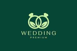 wedding rings nature leaves logo, a Branding & Logo Template by devastd