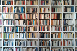 Bookshelves full of books background, a Background Photo by MistyDay