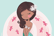 Mermaid pattern.Hawaiian girl vector, an Illustration by StudioLondon (Thumbnail 4 of 4)
