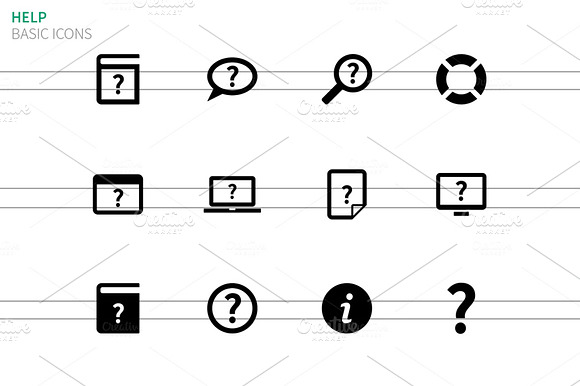Help And Faq Icons On White