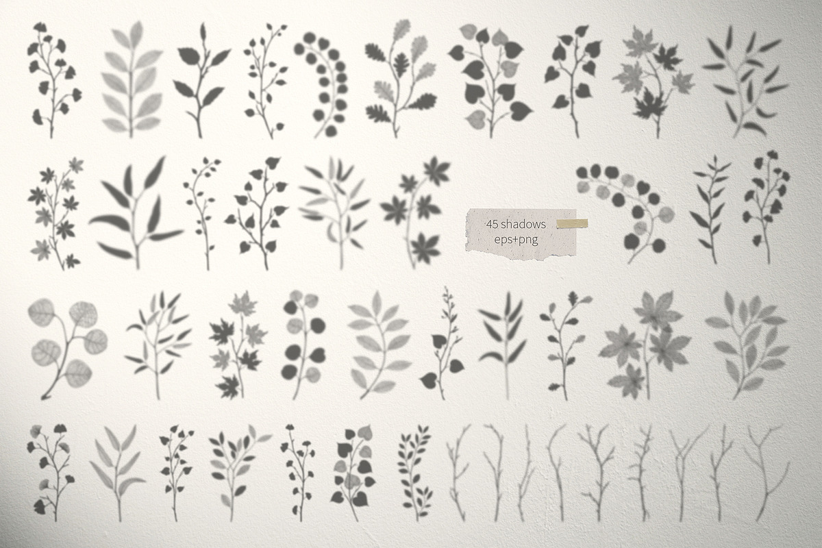 Modern graphic elements. Art leaves, an Object Graphic by white angel arts (Photo 17 of 19)