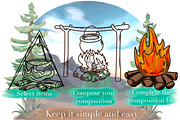Camping Digital Stamps, a Graphic by Favorites_Art (Thumbnail 2 of 16)