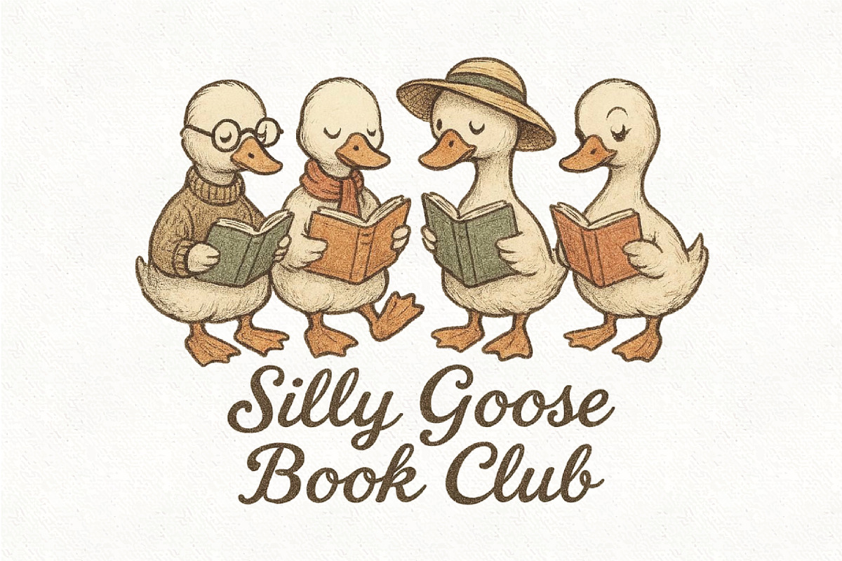 Silly Goose Book Club Reading PNG, an Illustration by CraftArtStudio (Photo 1 of 4)