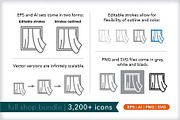 Full shop outline icon bundle, an Outline Icon by Picture Window (Thumbnail 2 of 10)