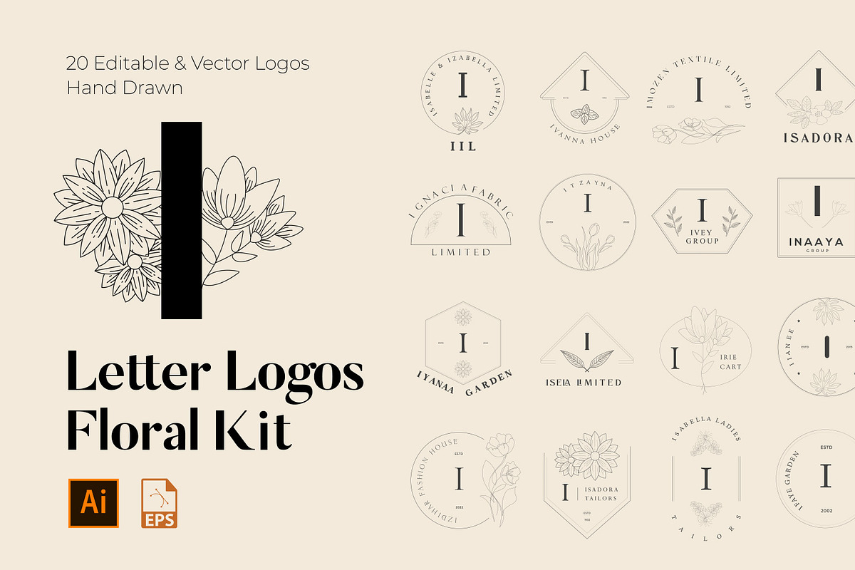 520 A to Z Floral Logos Bundle, a Branding & Logo Template by AN Productions (Photo 63 of 223)