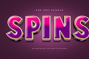 Spins Editable Text Effect PSD