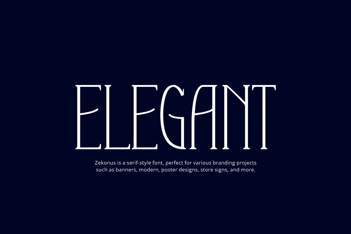 Zekonus - Modern Serif Font, a Serif Font by Iqsiart Studio (Photo 3 of 8)