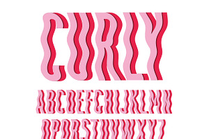 curly typography design vector