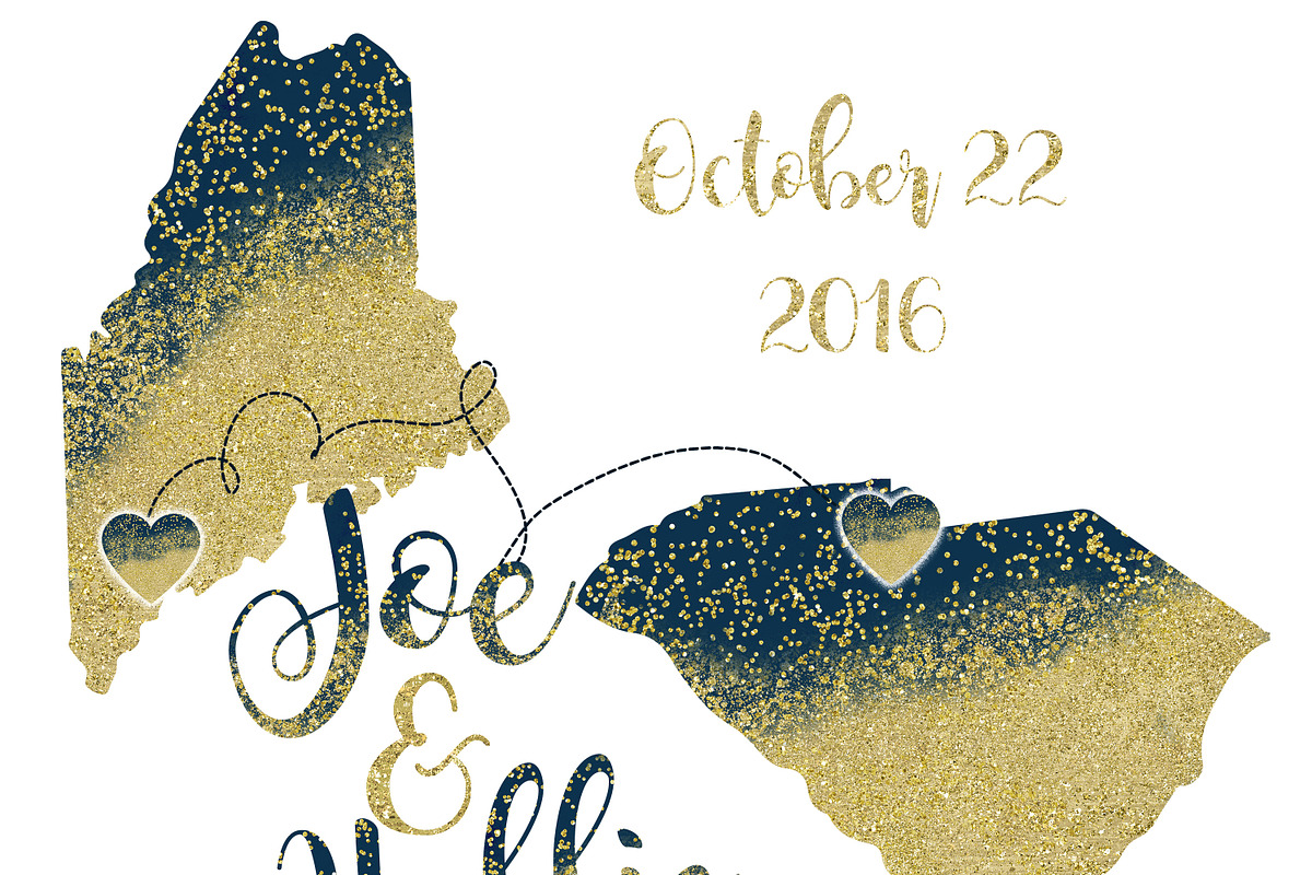 Gold Watercolor 50 States Creator, an Illustration by ClipartBrat Graphics (Photo 5 of 6)