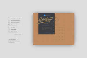 Kraft Paper Box Mockup Top View