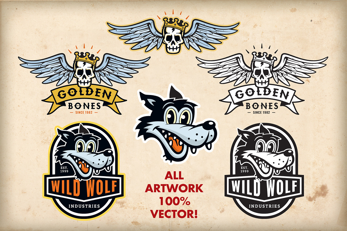 Character Logo Set  –  Volume 1, a Branding & Logo Template by Graphic Bandits (Photo 9 of 11)
