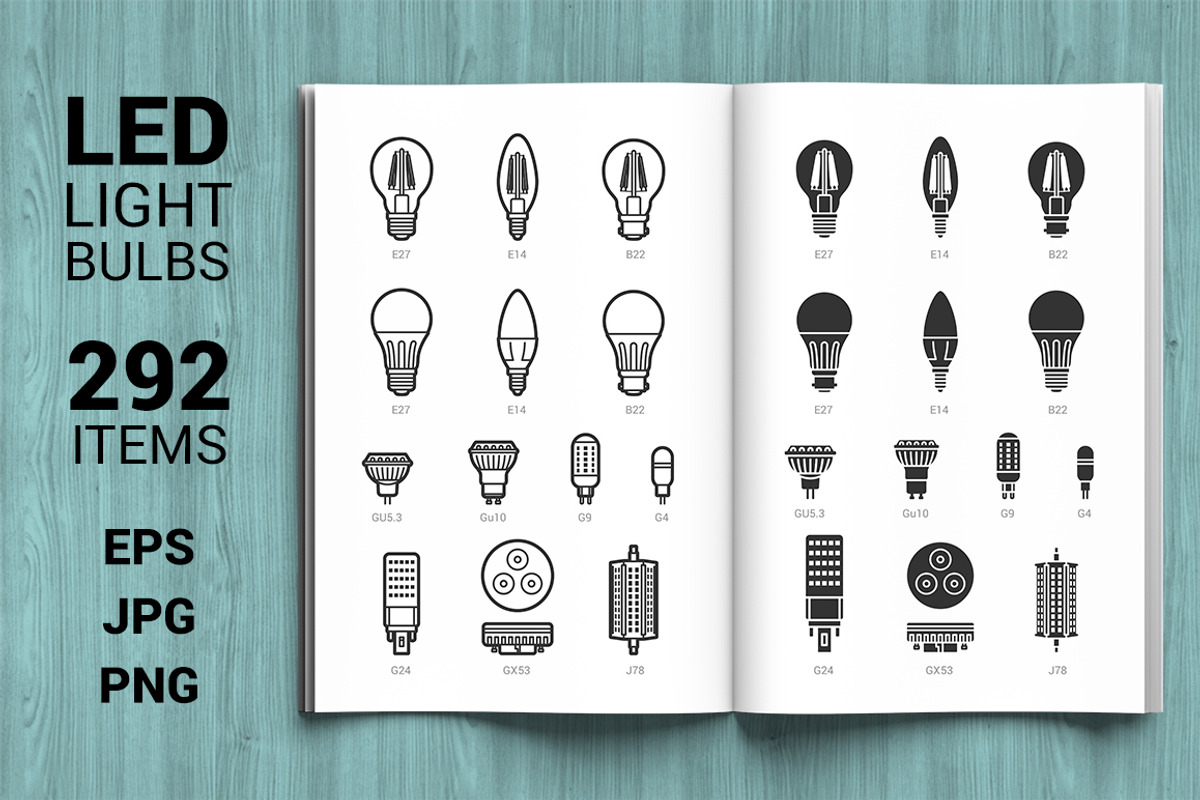 LED light bulbs big set, an Outline Icon by Primula`s shop