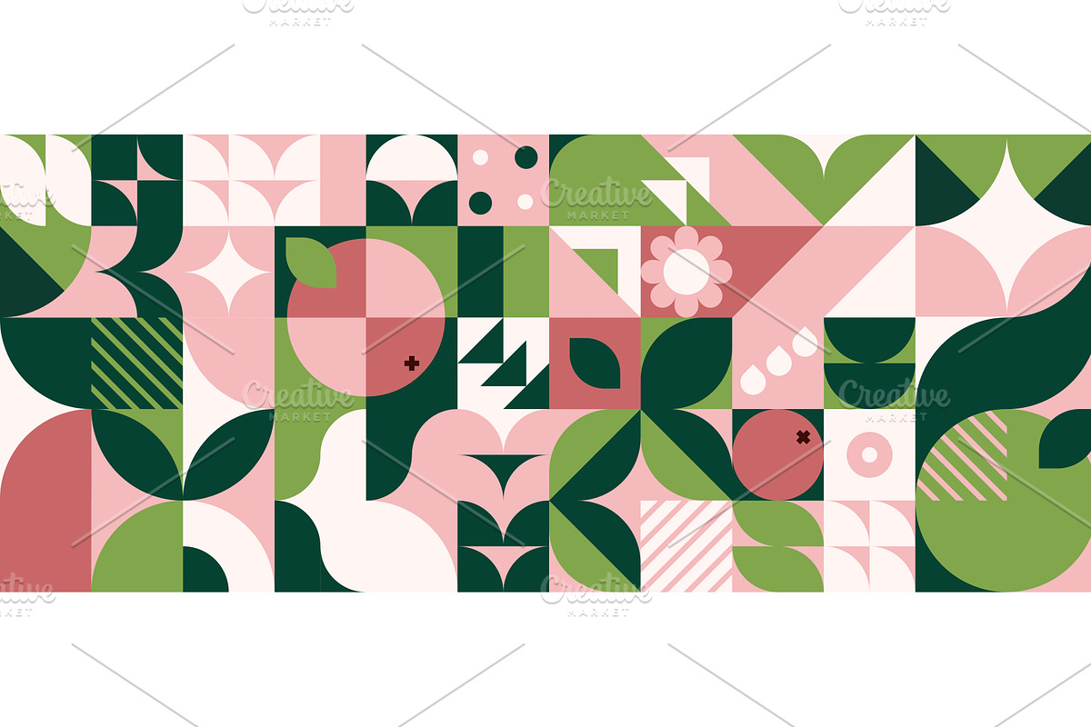 Modern bauhaus geometric pattern, an Object Illustration by art PVP - market