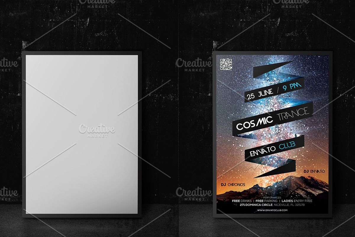 Dark Poster Mockup, a Print Template by CREATIVE DUDE (Photo 5 of 6)