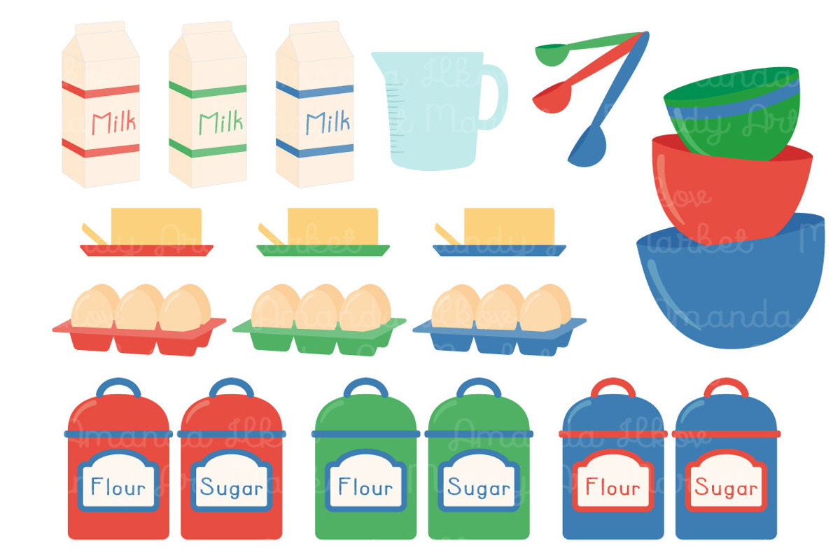 Baking Vectors & Clipart in Crayon, an Illustration by Amanda Ilkov (Photo 4 of 4)