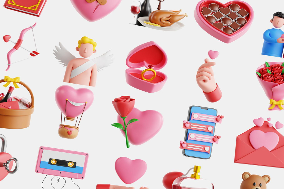 Valentine's Day 3D Icon Set, an Object Illustration by Lumina_ui_ux202 (Photo 5 of 5)