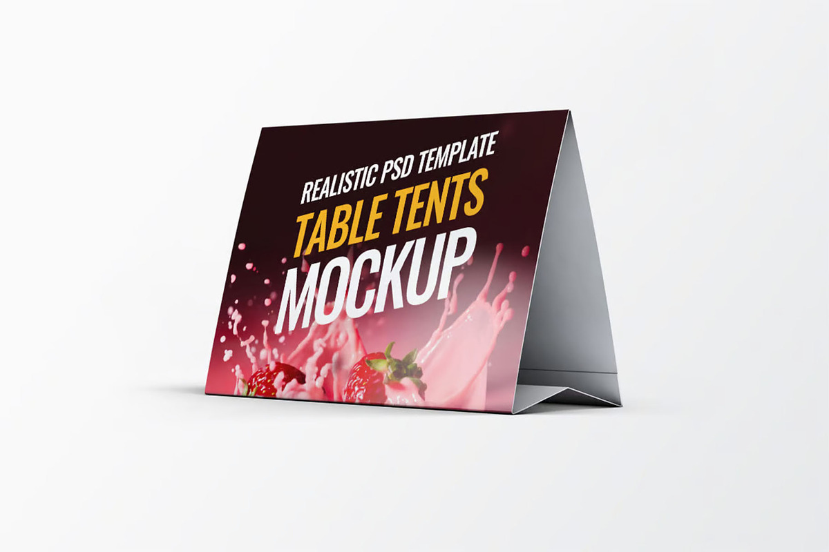 Table Tents Mock-Up, an Advertising Mockup by DesignRushMarket (Photo 3 of 6)