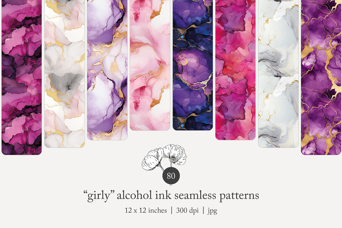 80 pink alcohol ink seamless pattern, a Pattern Graphic by Poppy Lane Studio (Photo 1 of 11)