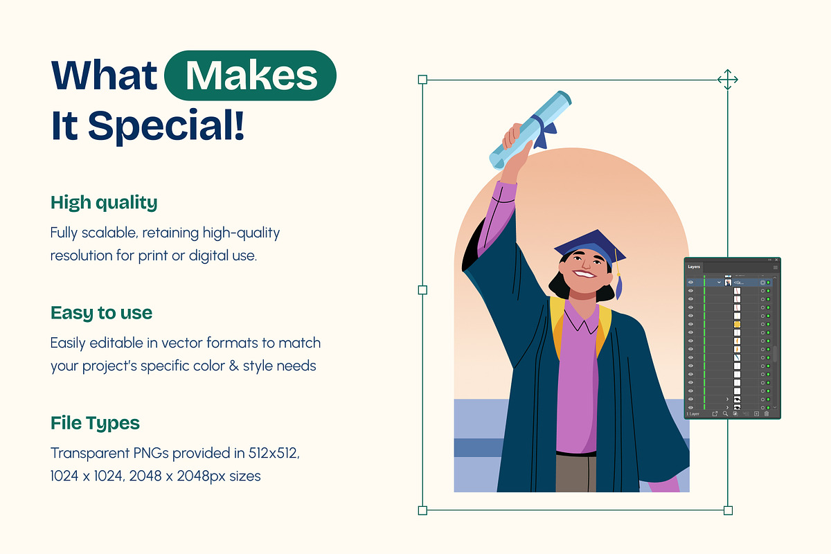 Graduation Illustration Art Set, an Education Illustration by Brickclay (Photo 2 of 10)