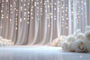 Elegant wedding scene with white, a Background Photo by MistyDay