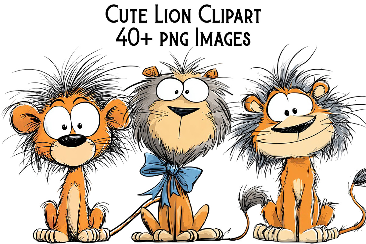 Cute Lion Clipart, an Illustration by Pixels.Craft (Photo 1 of 6)