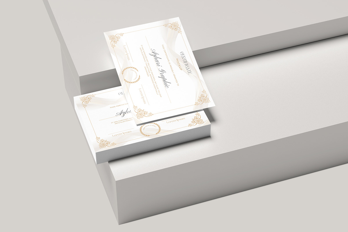 Certificate Mockup, an Advertising Mockup by NyakBiett (Photo 2 of 7)