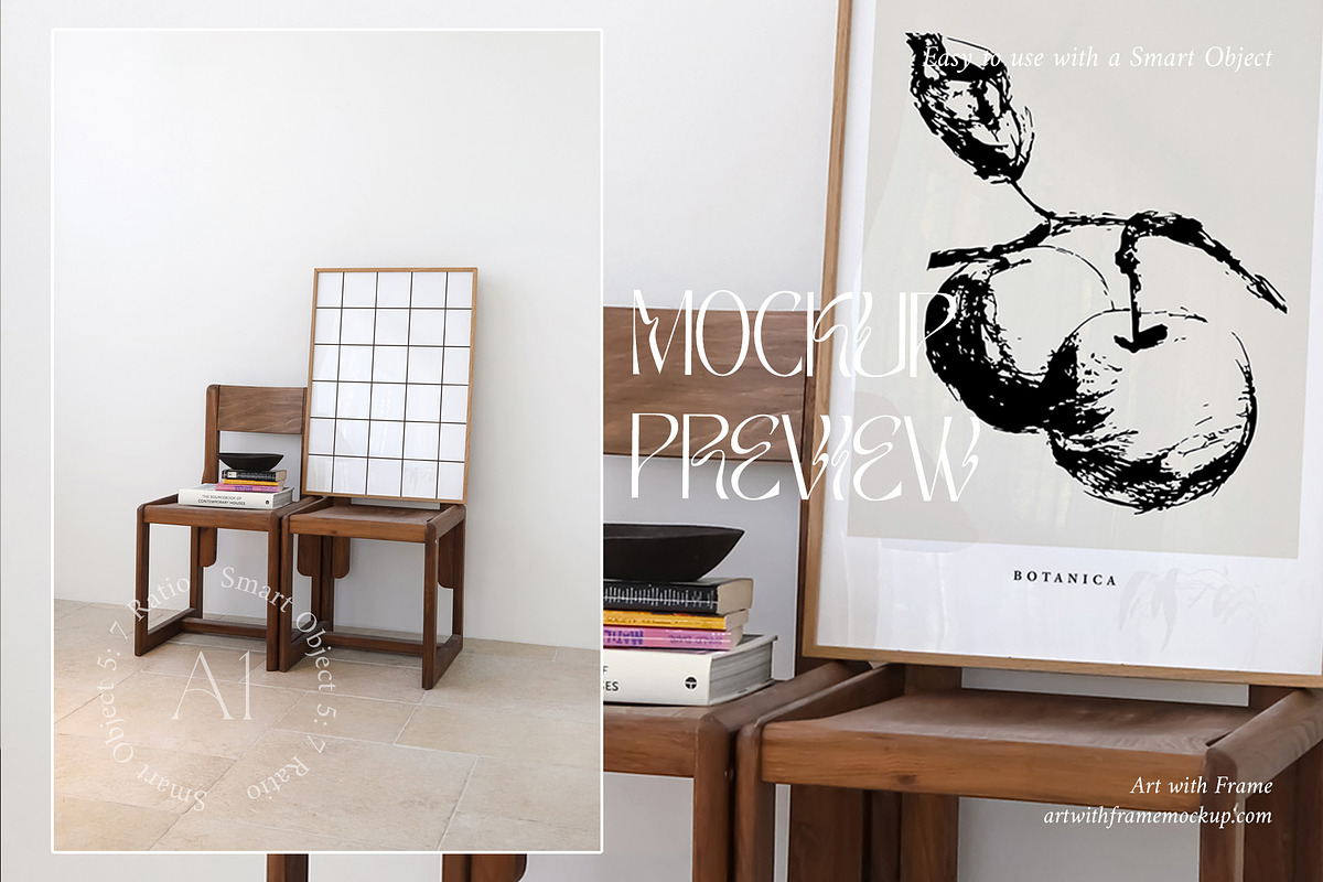 51 Frame Mockups - Vintage Furniture, a Product Mockup by ArtwithFrame (Photo 26 of 50)