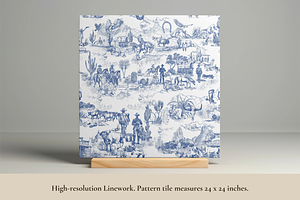 Cowboy Toile De Jouy Pattern