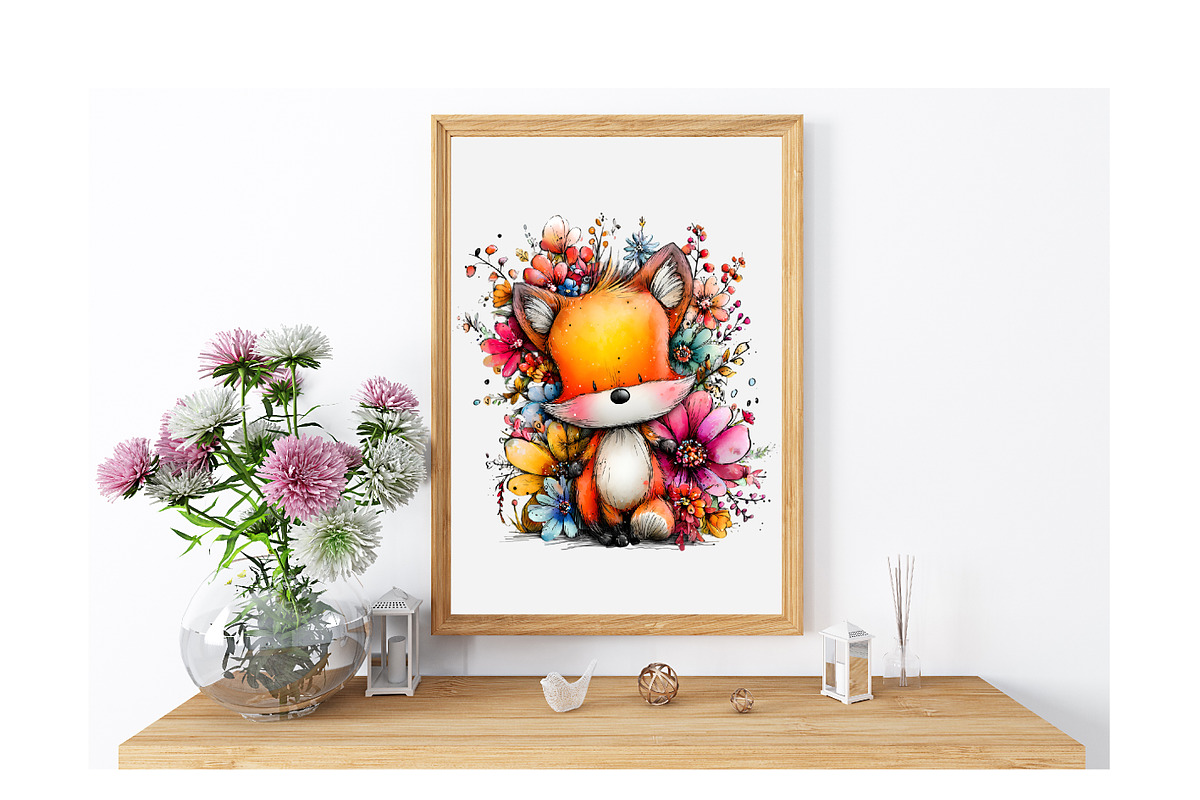 Whimsical Spring Fox Clipart, an Illustration by GatewayDesign (Photo 4 of 6)