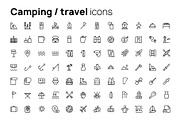 Camping & travel icons, an Outline Icon by AIWD (Thumbnail 2 of 2)