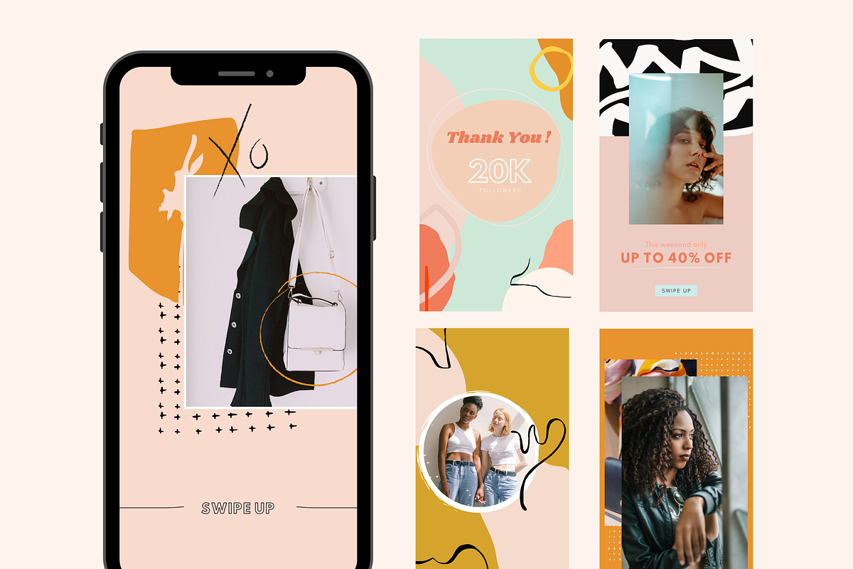 Bold & Bright Instagram Templates, a Social Media Template by Hell Yeah ...