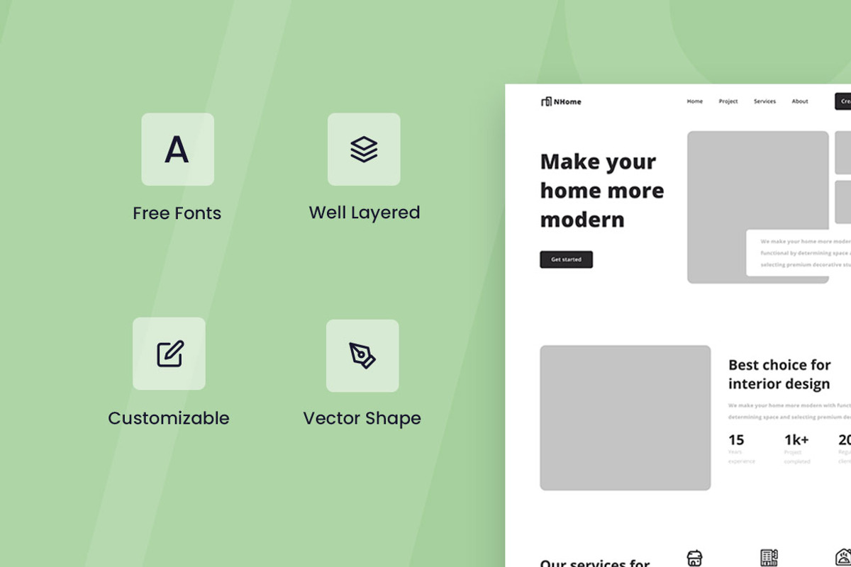 Interior Design Wireframe Website, a Wireframe Template by INSPR STD (Photo 2 of 7)