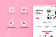 Child Care Web Design, a Wireframe Template by INSPR STD (Thumbnail 2 of 6)